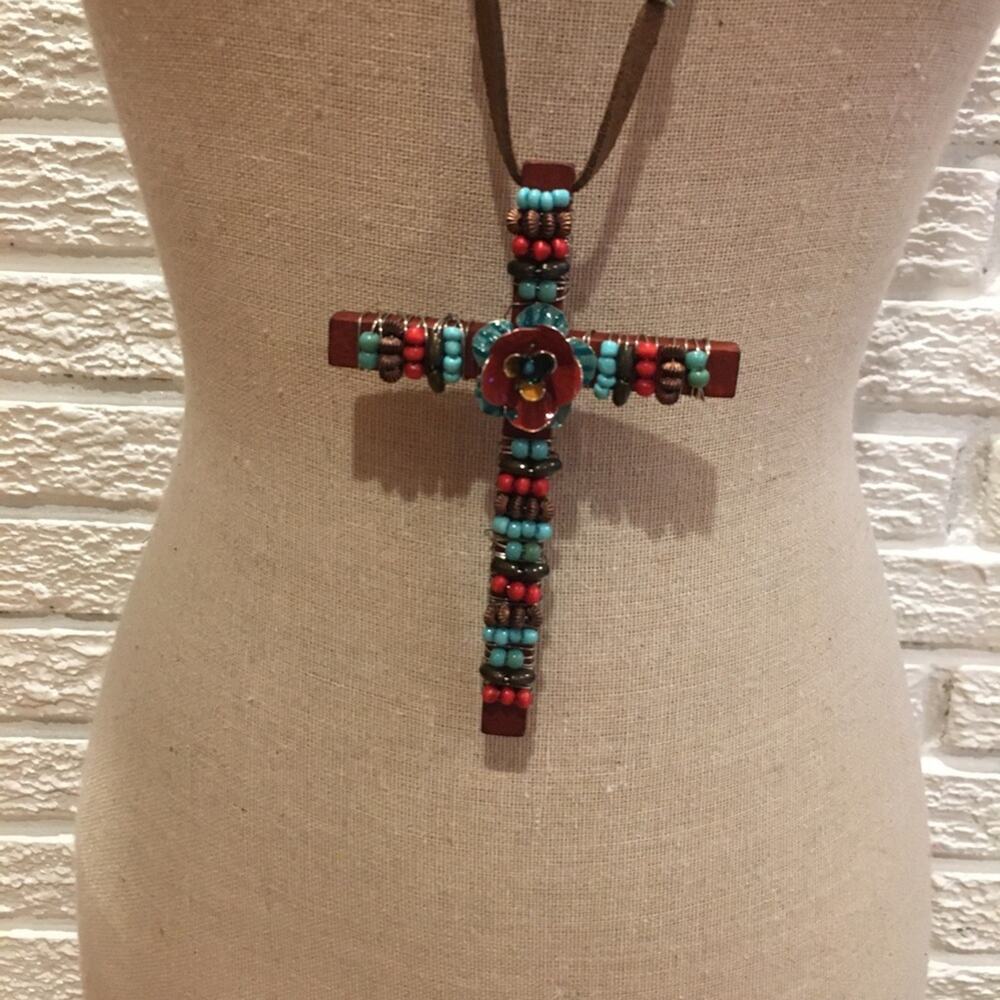 Treska Collections Wooden Cross Pendant Necklace